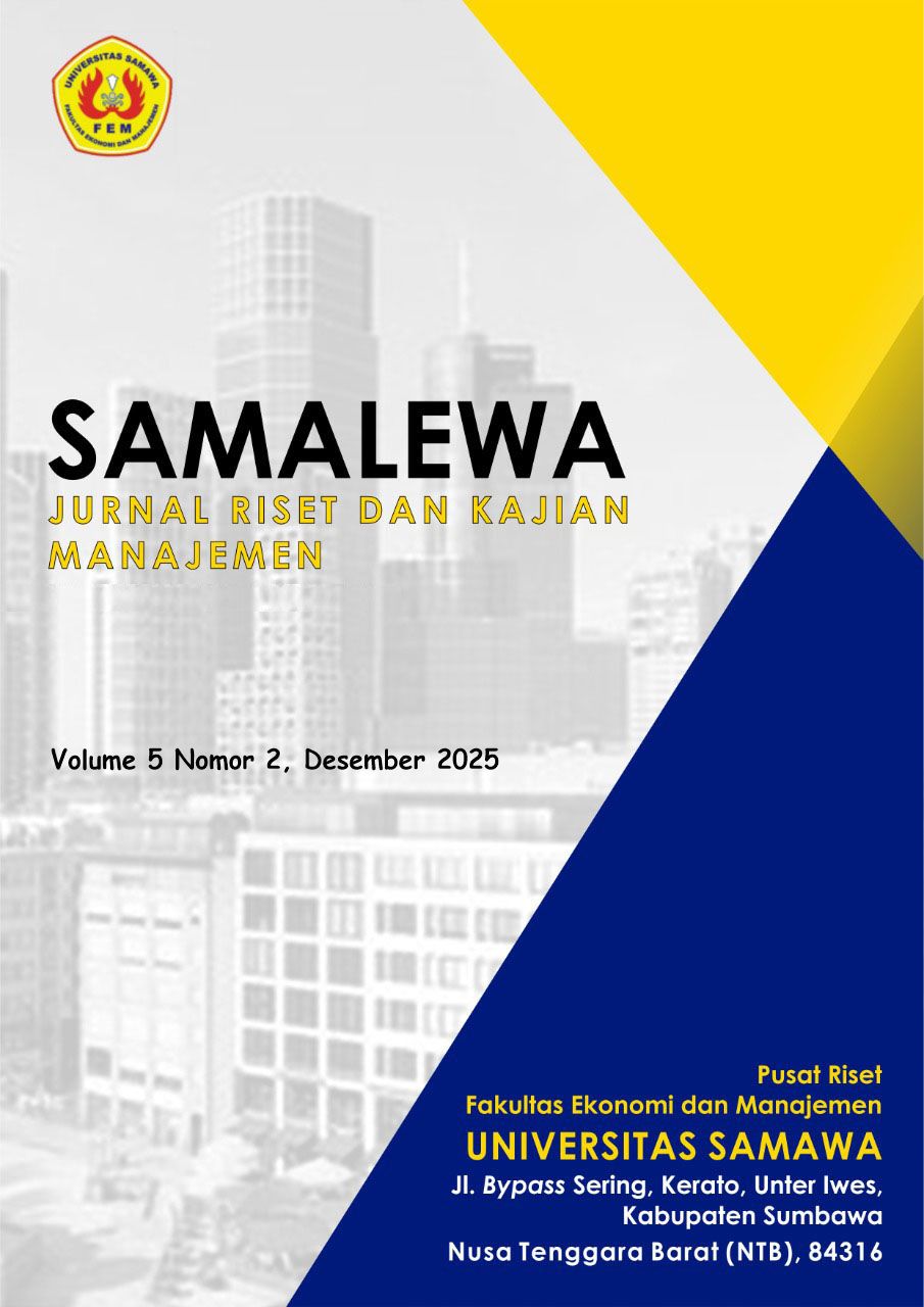 					View Vol. 5 No. 2 (2025): Samalewa: Jurnal Riset & Kajian Manajemen
				